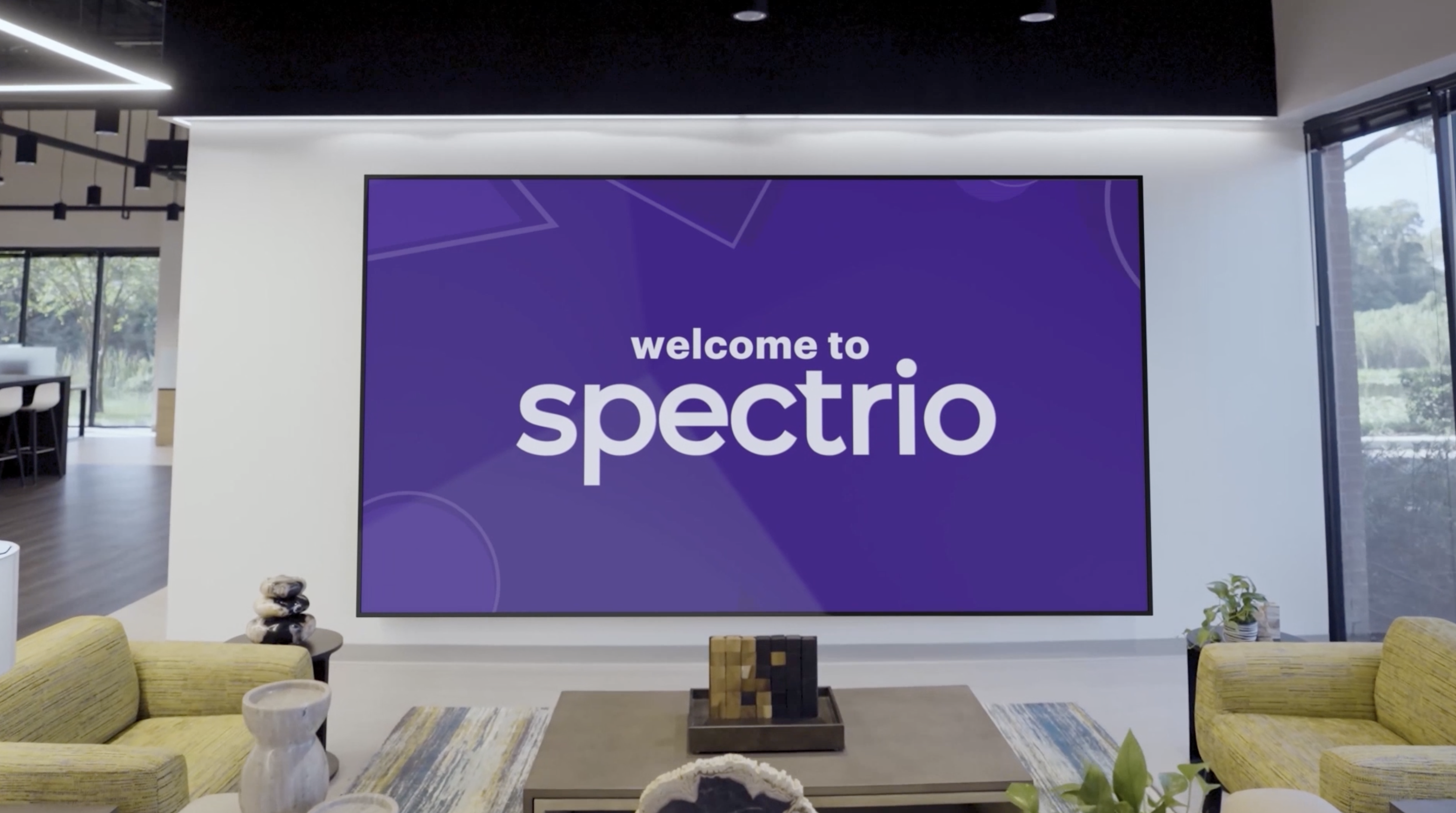 Spectrio displayed on a TV