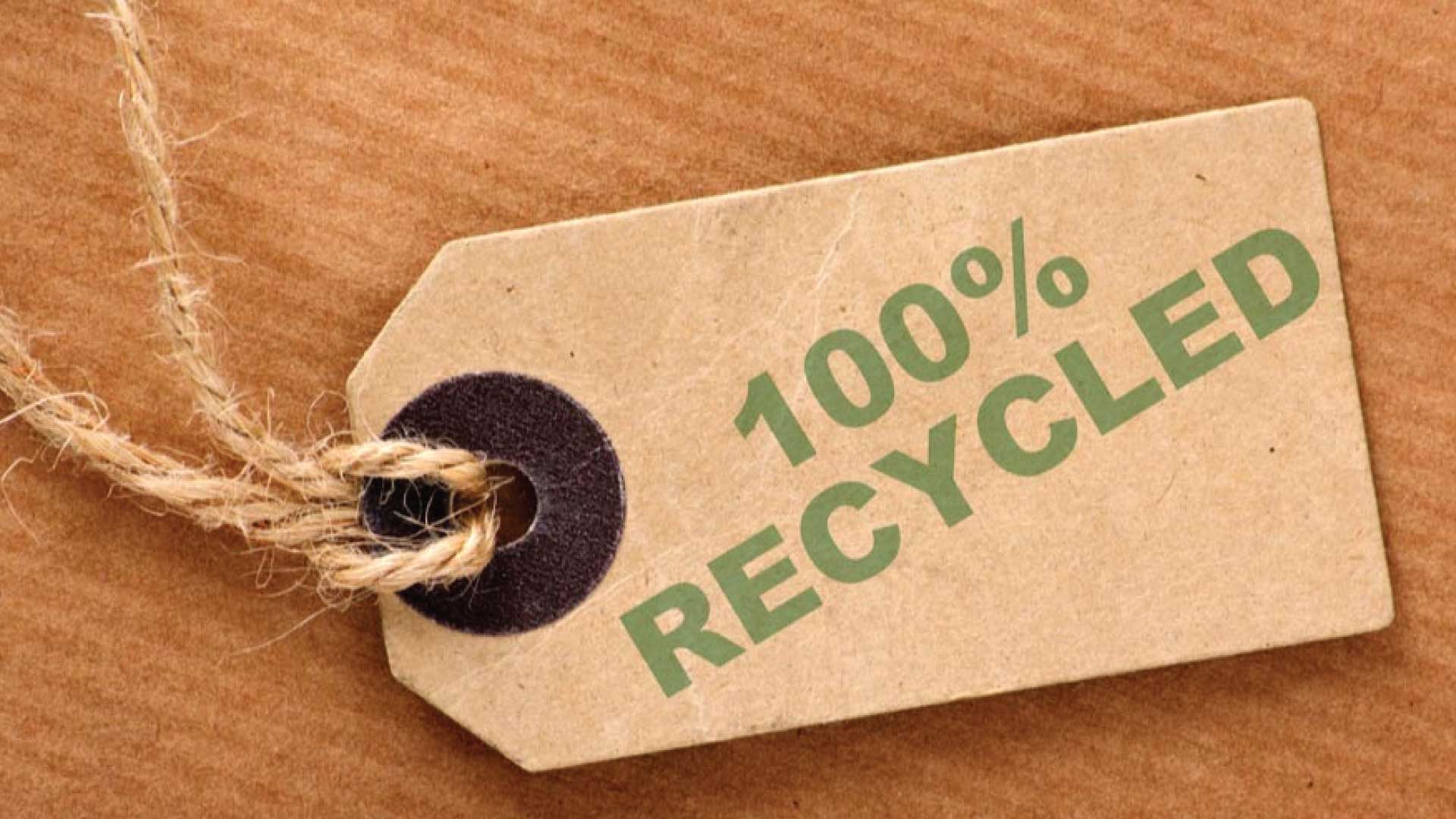 tag saying 100% recycled