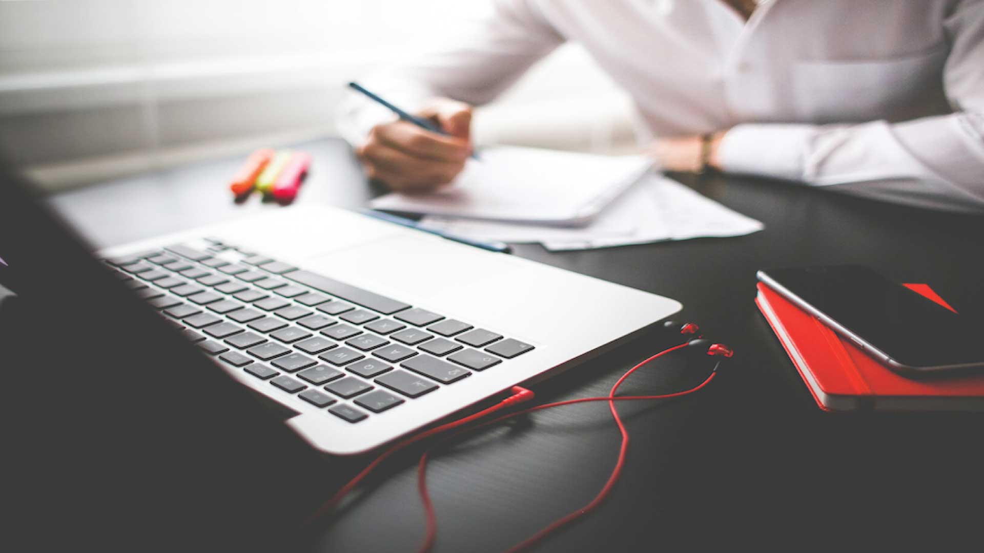 person working at a computer