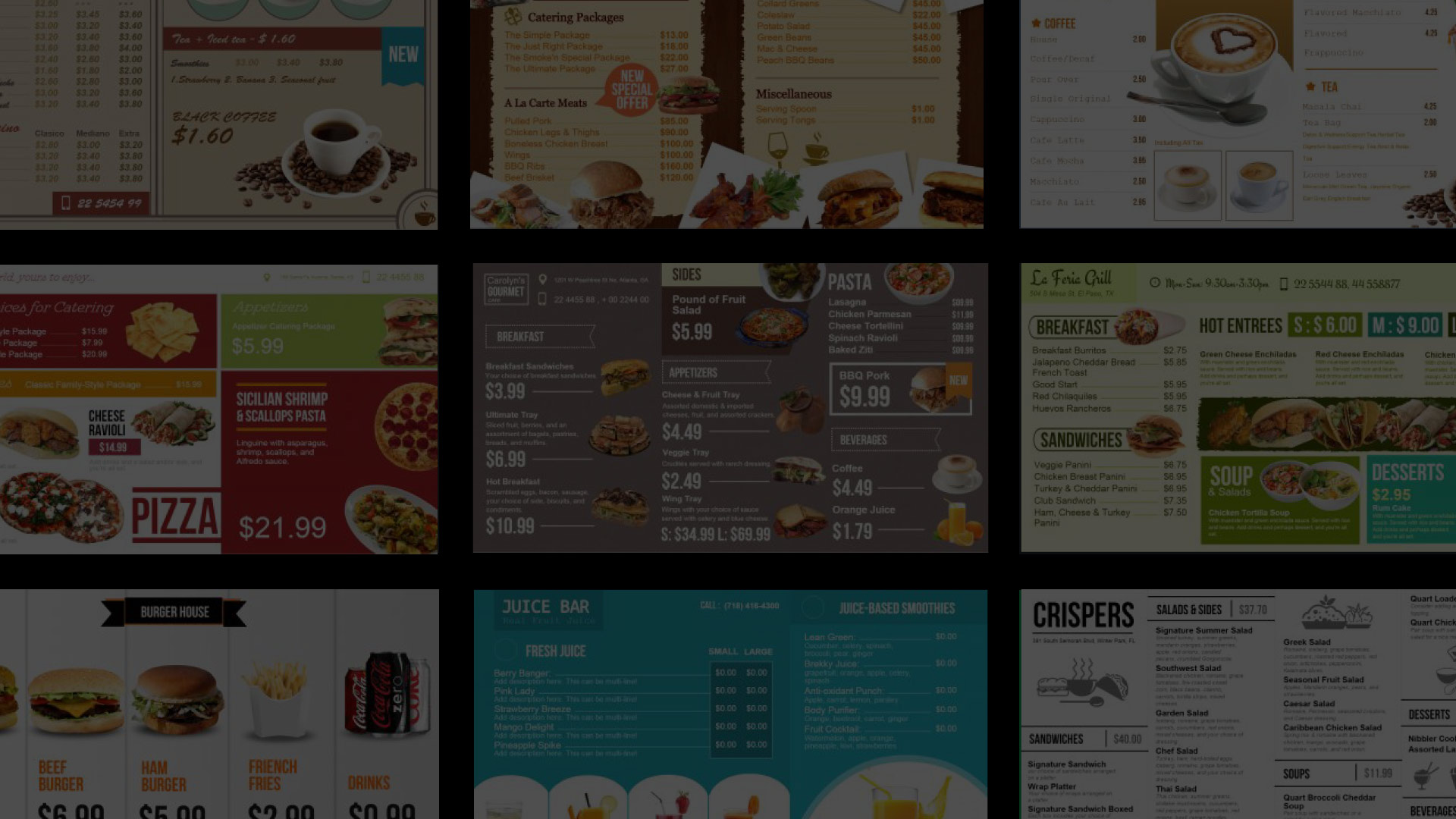 digital menu displays