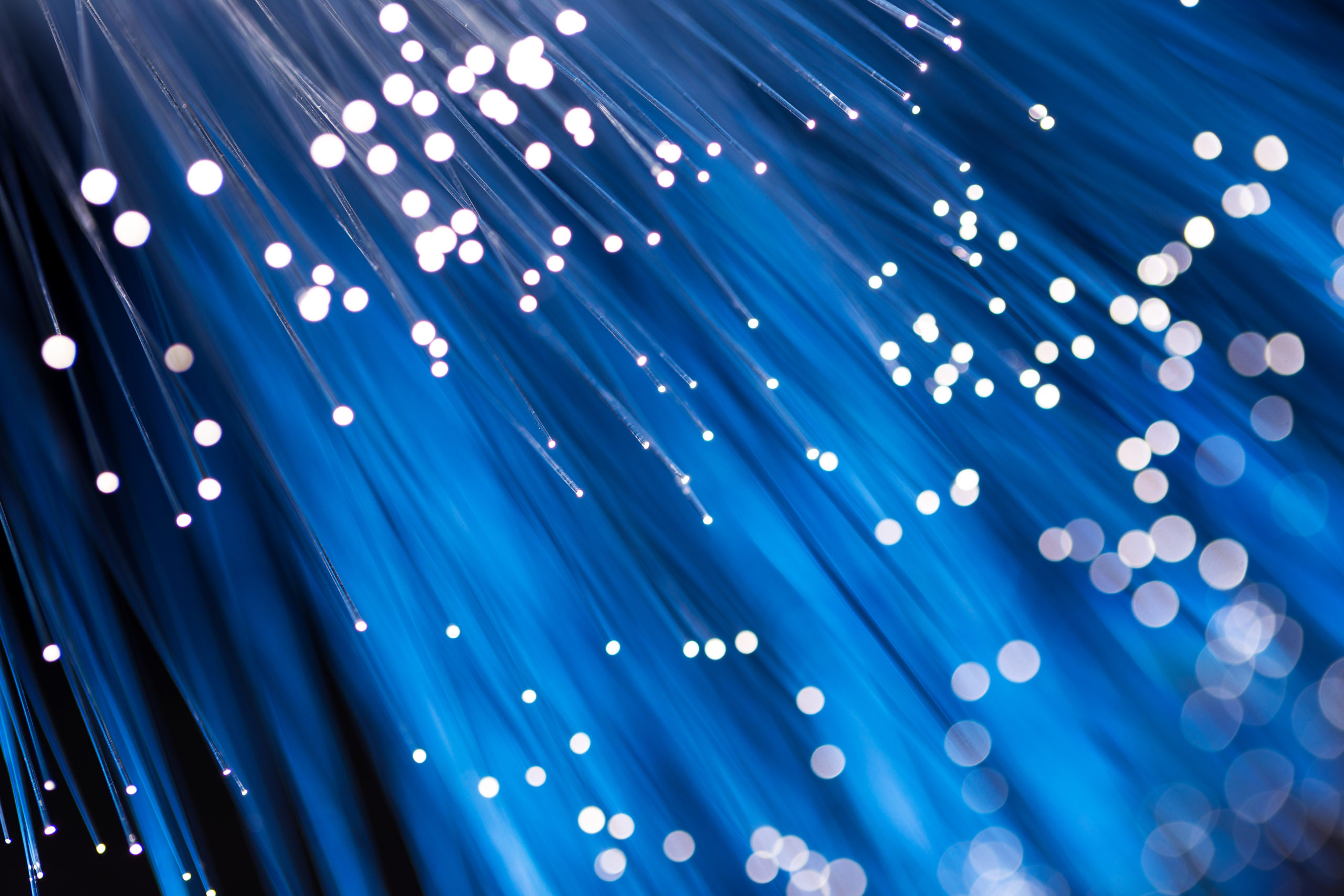 close up of fiber optics looking cables
