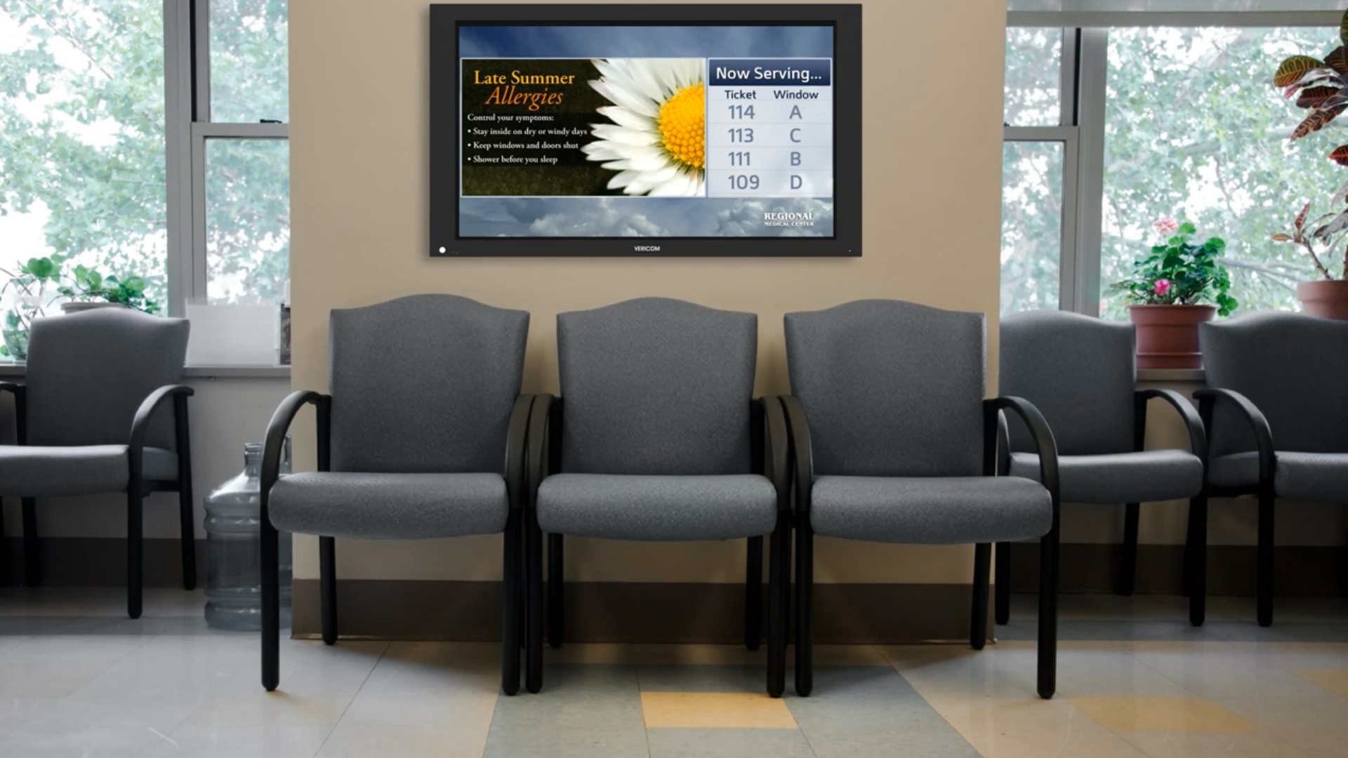 customer waiting room with digital signage