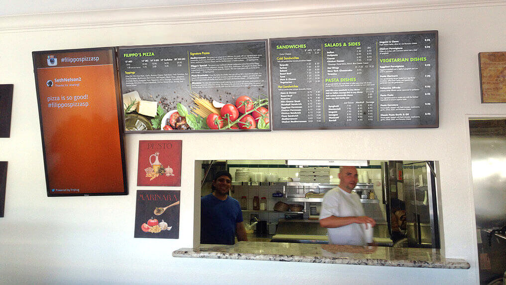 Digital Signage for Attractions Filippos Restaurant Menu