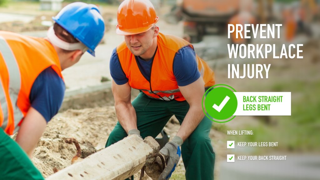 construction workers practicing safe lifting techniques