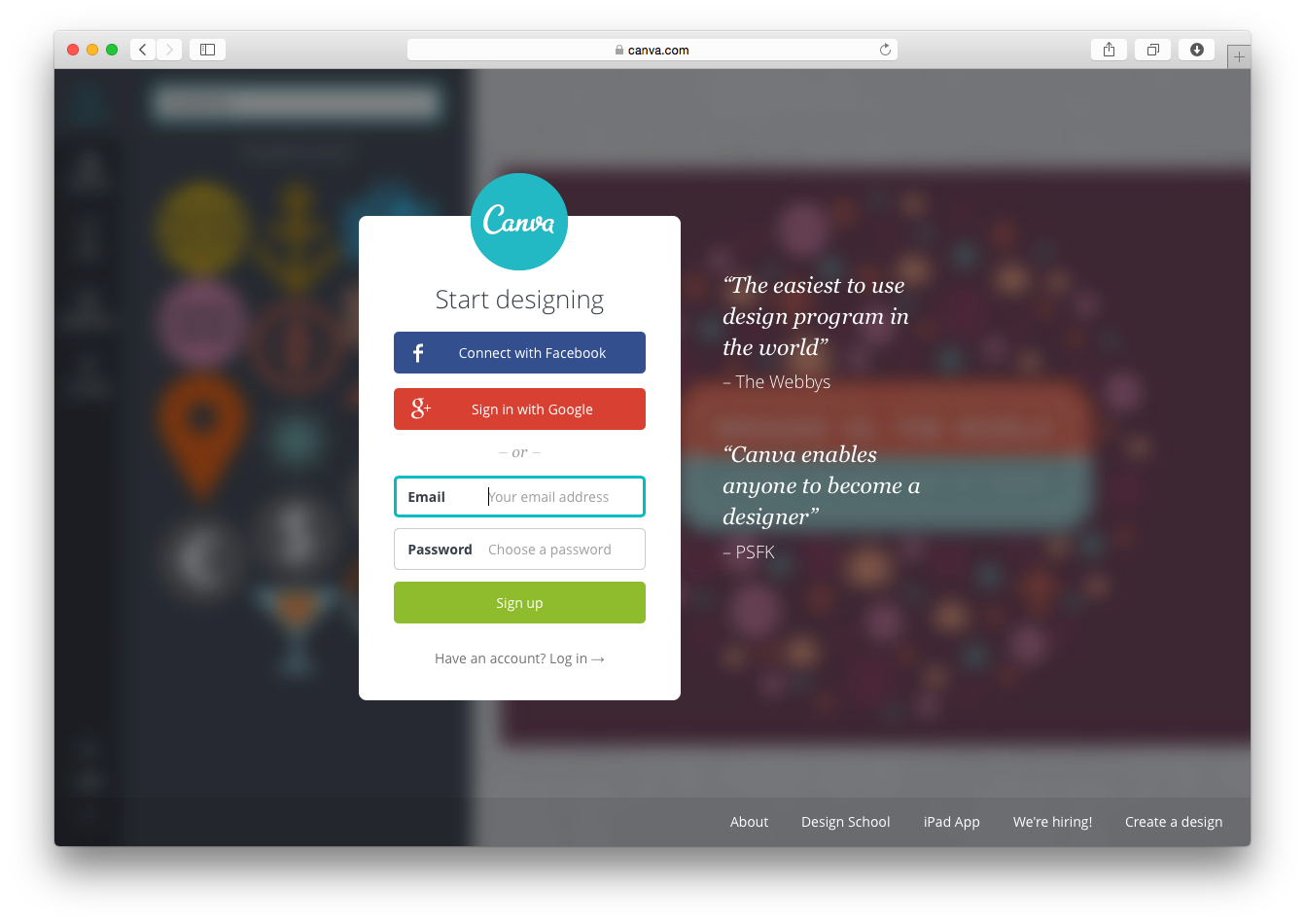 Create a Canva account