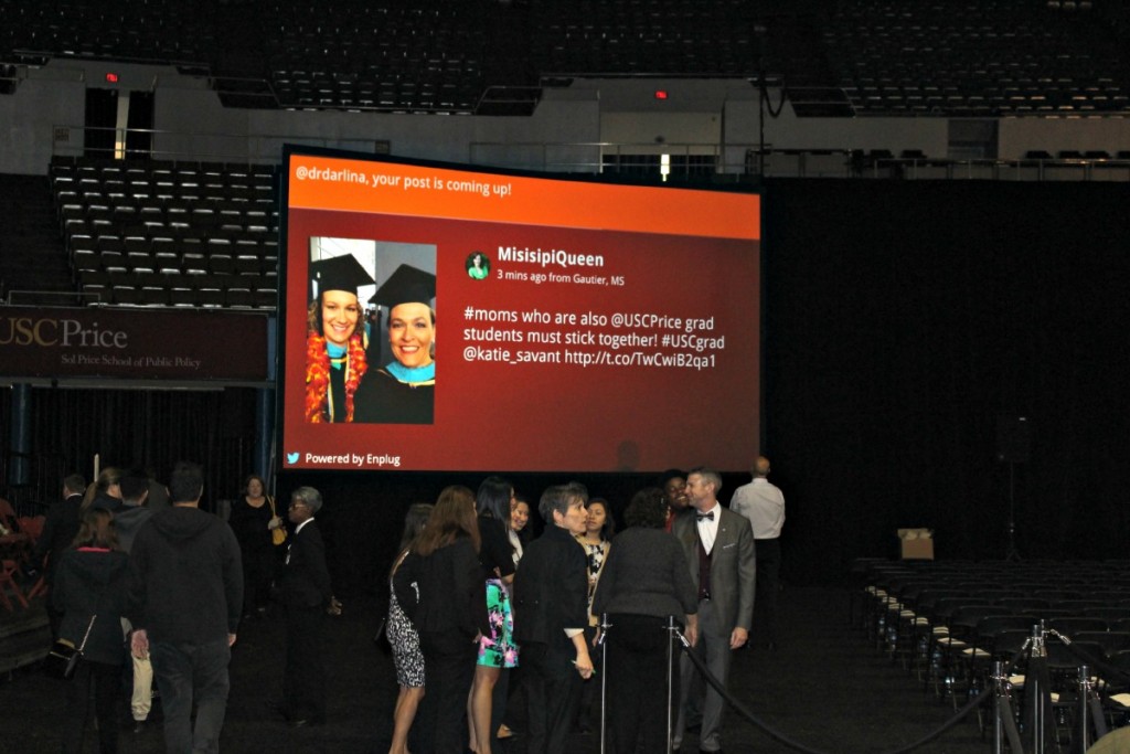 Enplug social media app at USC commencement