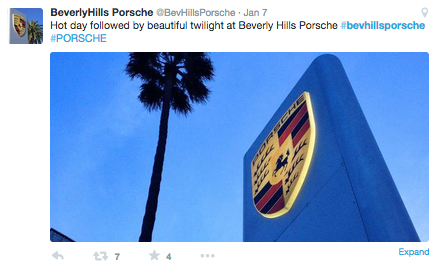 Beverley Hills Porsche social media example