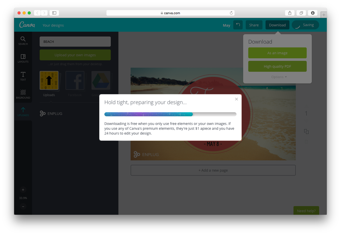 Exporting in Canva