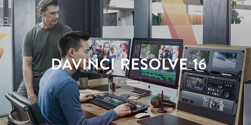 Da Vinci Resolve 16 software download page