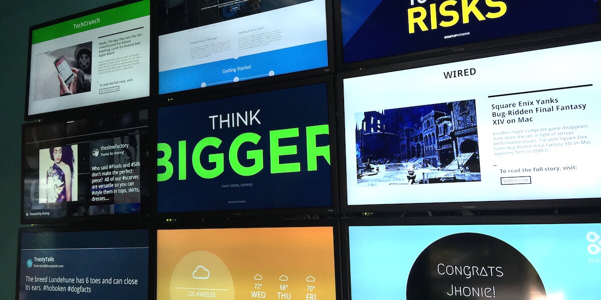 Easy employee recognition ideas on TV screen