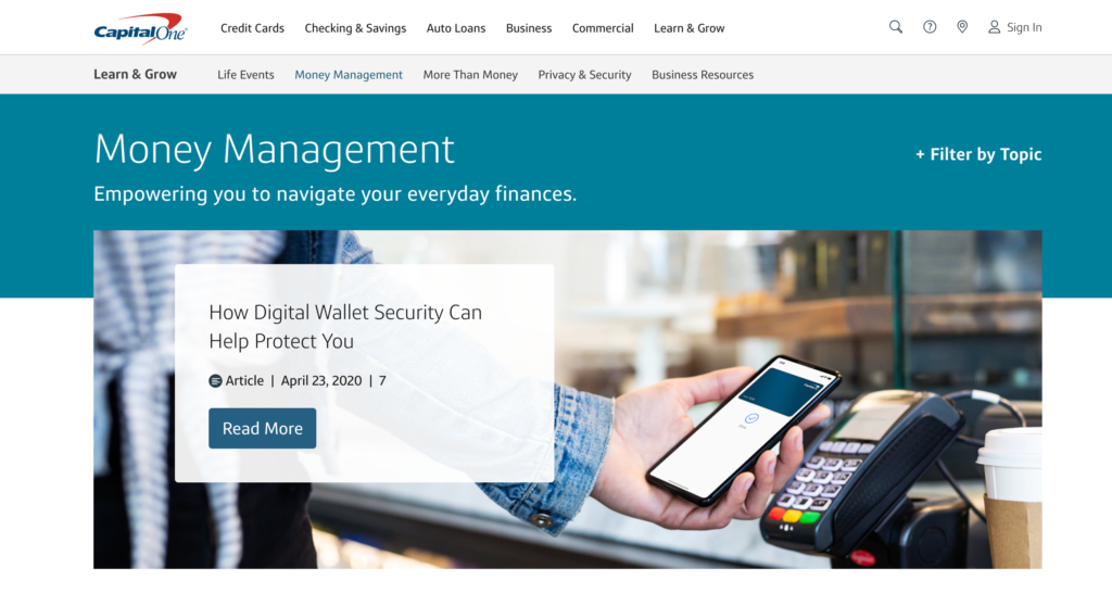 Capital One Bank Money Management Blog Page