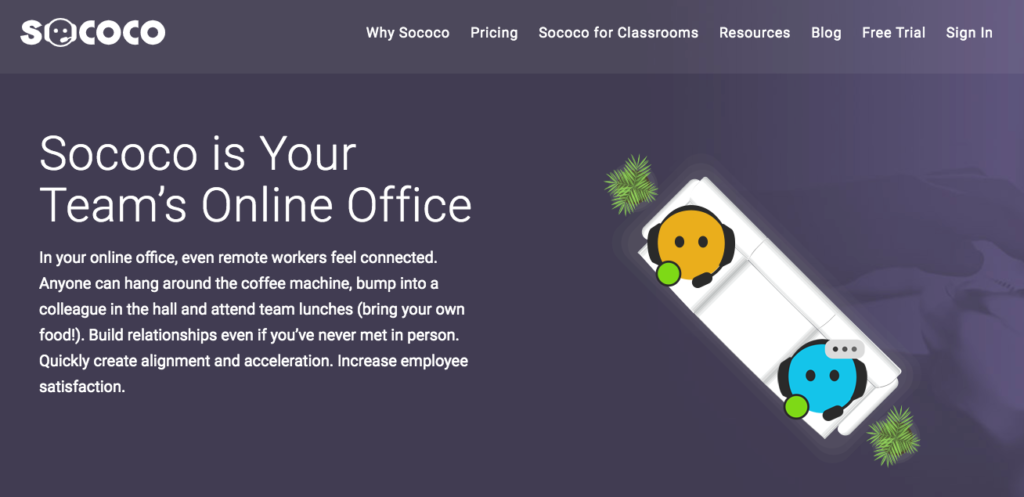 Sococo website screenshot