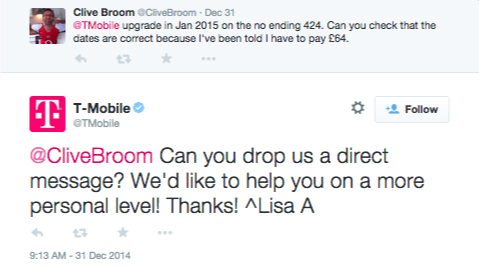 t-mobile social media customer service example