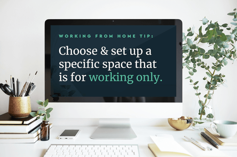 Working from home tips displayed using a digital signage screensaver on a desktop computer