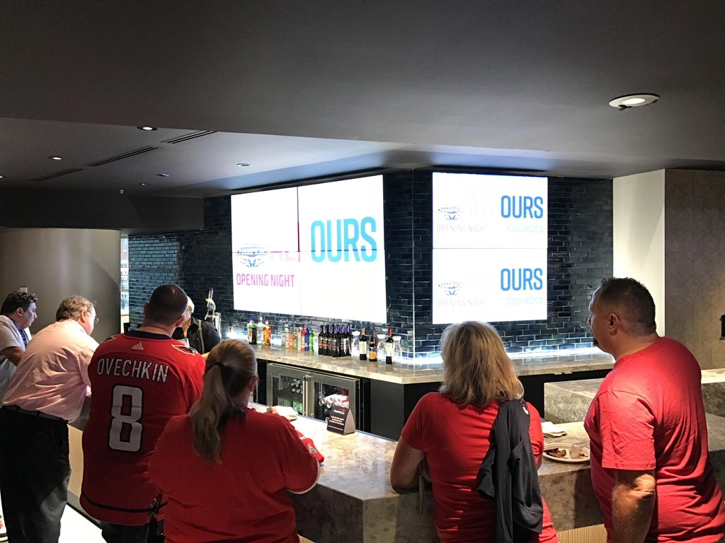photo of concession stands with digital signage at capital one arena