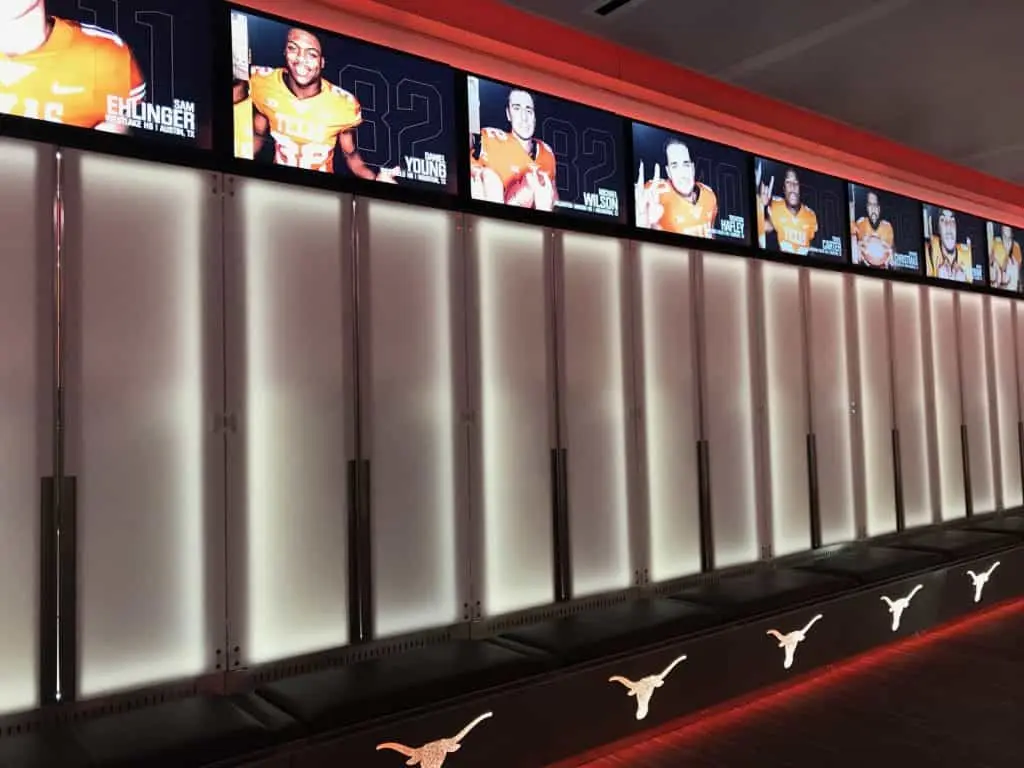 Image of Texas Longhorns football locker room