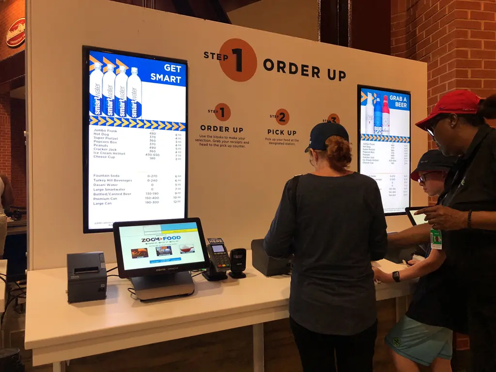 photo of concession stands with digital signage at citizens bank park