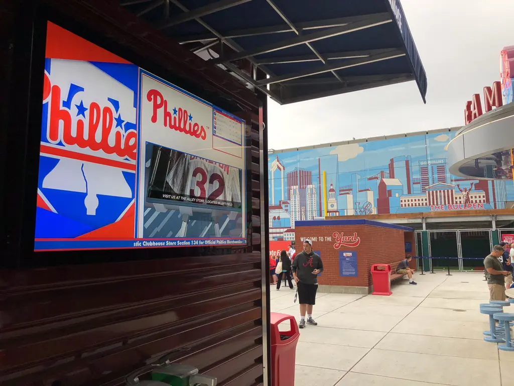 photo of concession stands with digital signage at citizens bank park