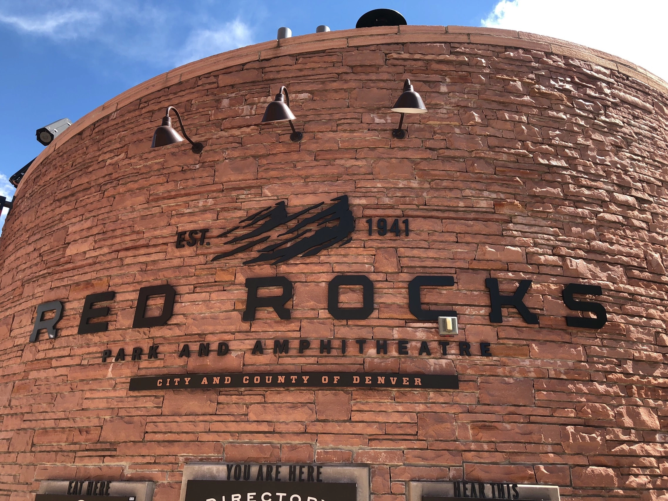 outdoor concessions with digital signage at red rocks amphitheater