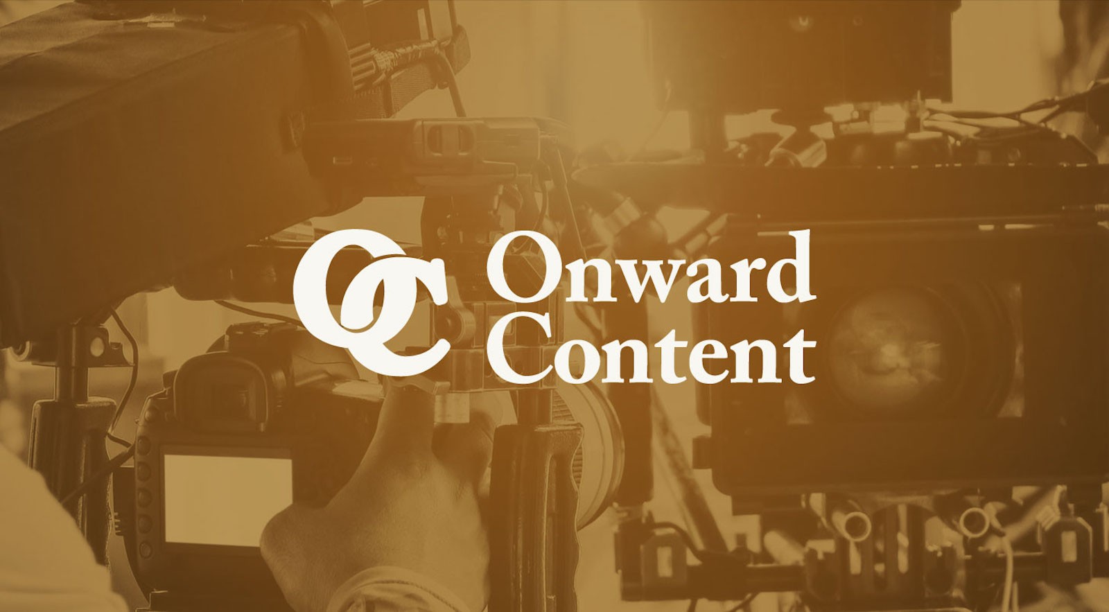 Onward Content logo over a photo of a video camera