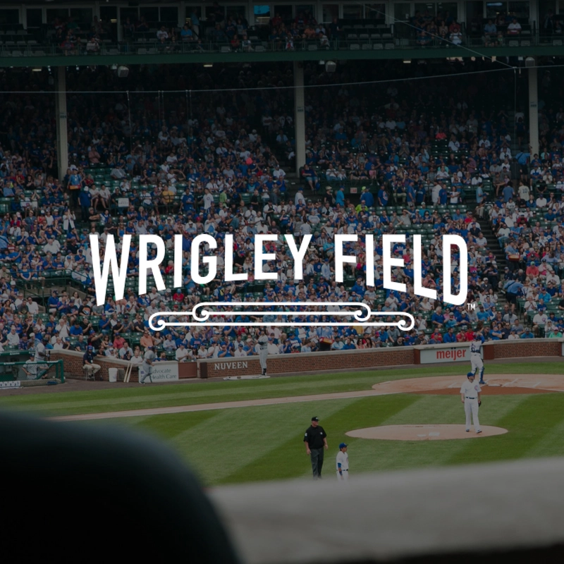 photo of wrigley field with logo