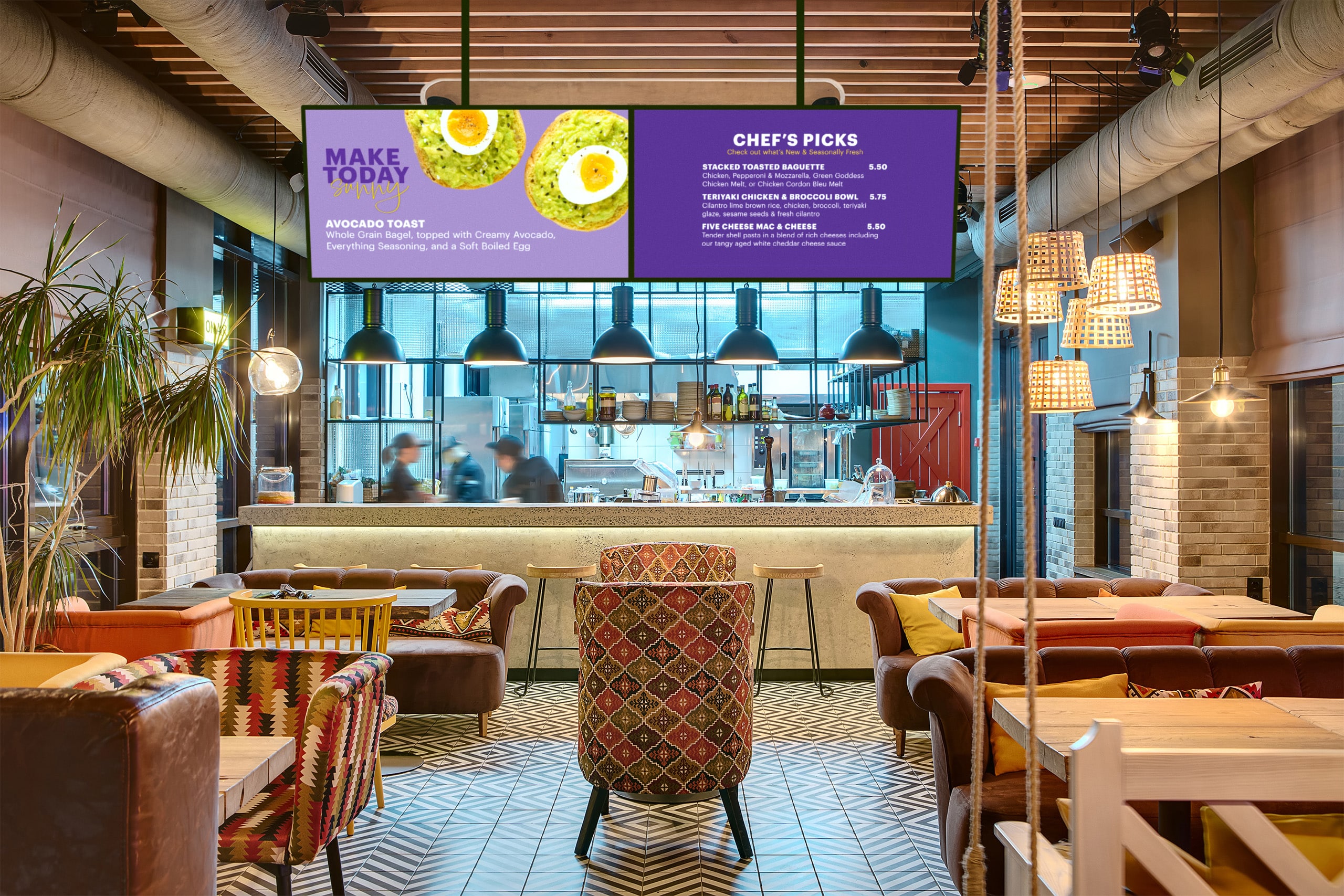 digital menu boards in a QSR business