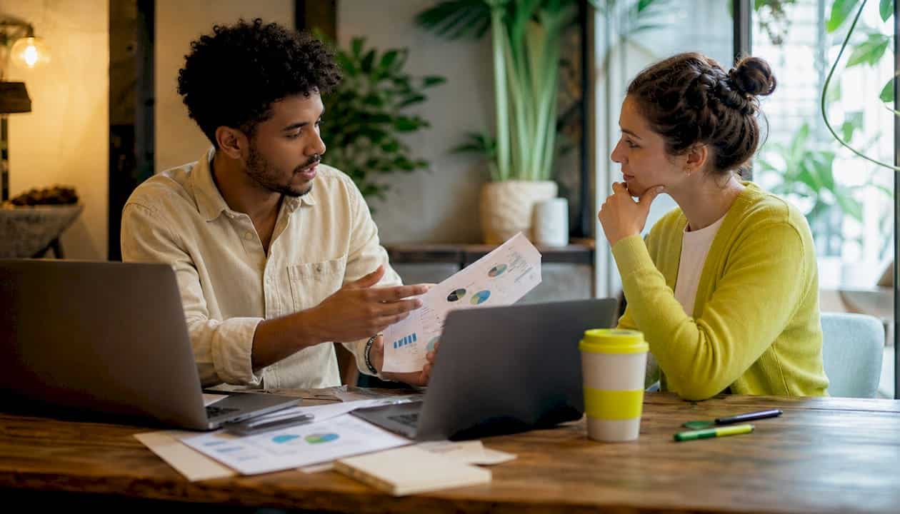 Two professionals analyzing conversion optimization