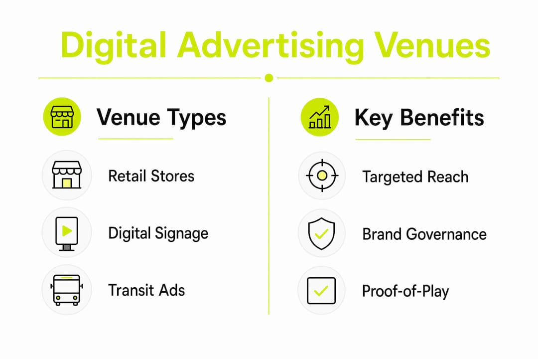 Infographic comparing venue types and benefits