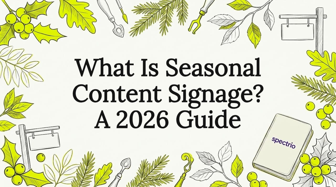 Decorative title card illustration for seasonal signage article