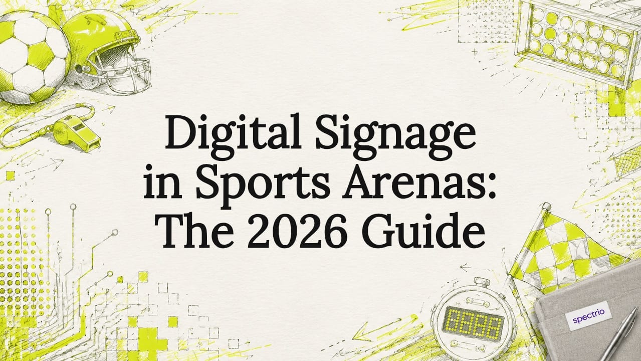 Decorative digital signage title card illustration