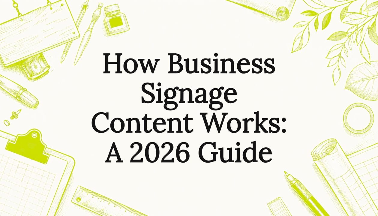 Decorative title card illustration for business signage